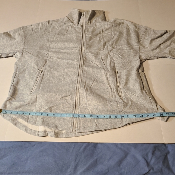 Shewin Cozy Stylish Womens Light Gray Zip-Up Jacket NWOT Zippered Pockets XL - Picture 9 of 11